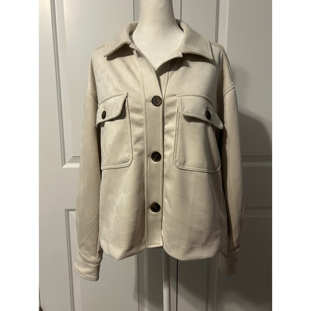Philosophy Cream Button Front Shacket Jacket Women’s Small Petite